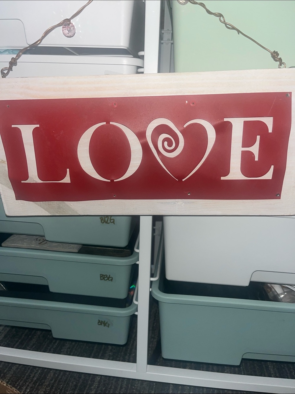 Hobby Lobby LOVE Metal Wall Sign in Red with Heart Motif 696